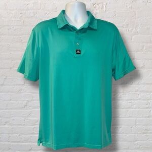 Tattoo Men’s Golf Cool Stretch Performance Polo Shirt Green Medium Skull Logo